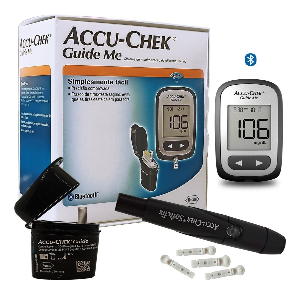 Glicosimetro Guide Me Accu-chek Kit Profissional Completo | Mercado Livre
