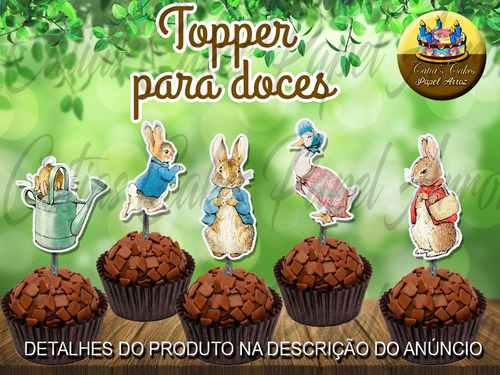 50 Topper Tags Para Doces Pedro O Coelho 