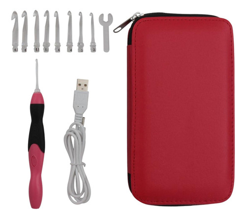 Ganchos De Ganchillo Con Luz Led 9 En 1 Usb Recargable Diy