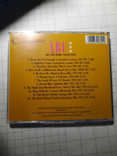 Abc - The Remix Collection Cd - Made In England