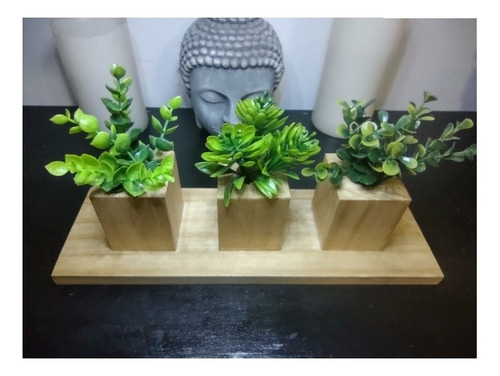 Plantitas Artificiales Centro De Mesa En Bandejita Diseño