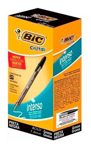 Bolígrafo Bic Cristal 1.6 negro intenso - Cx C 25
