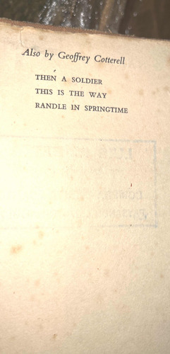 Geoffrey Cotterell Strait & Narrow 1era Edición Inglés 1949 (Usado)