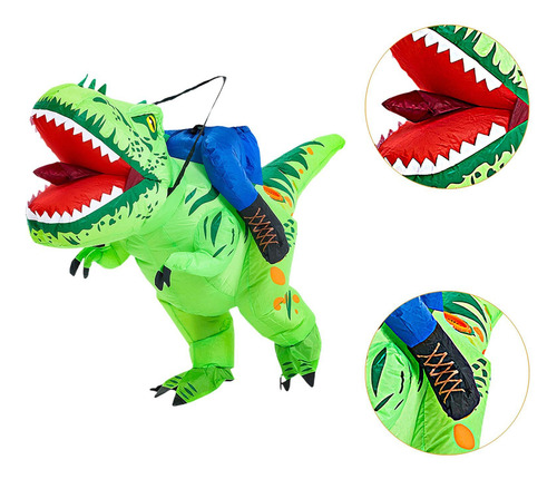 Disfraz Inflable De Dinosaurio Para Montar A Caballo,
