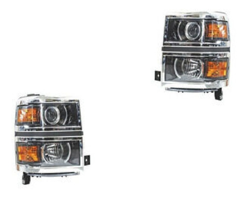 Jgo Faros Chev Pu Silverado 14 15 C/lupa Filo Cromado