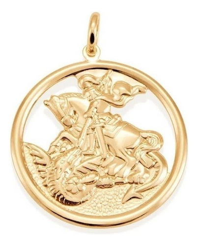 Medalha De São Jorge Folheada A Ouro Rommanel 541256 Cor Dourado