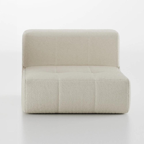 Sofá Na Caixa Modular 1 Lugar Poltrona Em Boucle Cor Bege Desenho do tecido Big freshness