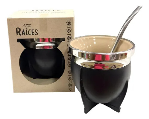 Mate Termico Estilo Pampa Negro Lisa