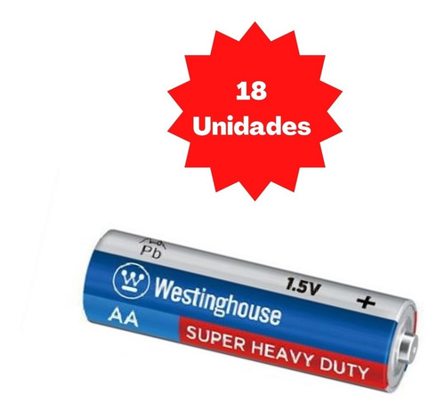 Pilas Baterias 18 Unidades Westinghouse Doble Aa Heavy Duty