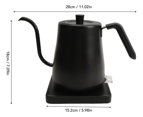 Chaleira Elétrica Gooseneck 800ml 1000w Auto Power Off Abs