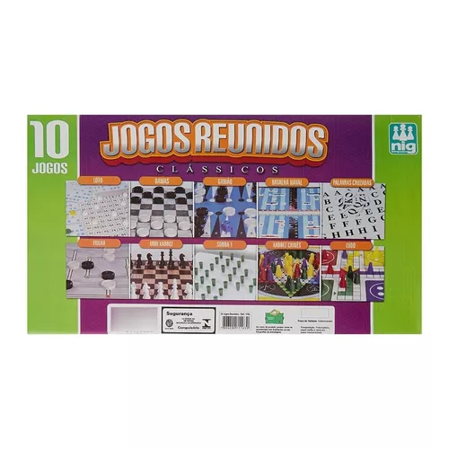 Jogo De Tabuleiro Jogos Reunidos 6 Em 1 Clássicos Nig