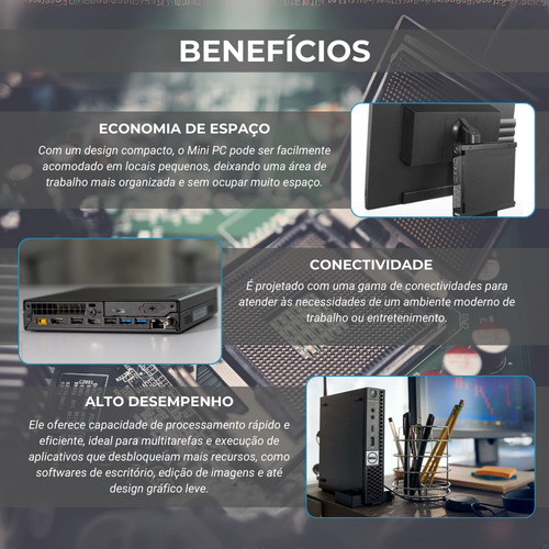 Mini Pc Dell Core I5 6°gen 8gb 120gb W10 Kit Teclado E Mouse