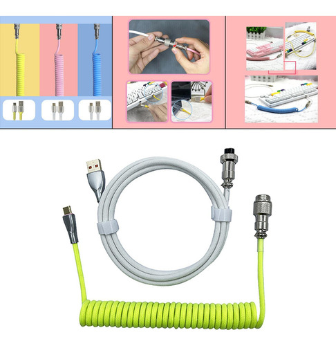 M Cabo Usb Para Tipo C Em Espiral, Cabo Reto Para Teclado,