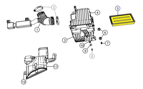 Imagen 5 de 7 de Filtro De Aire Mopar Chrysler Town & Country 3.8l 2008-2010