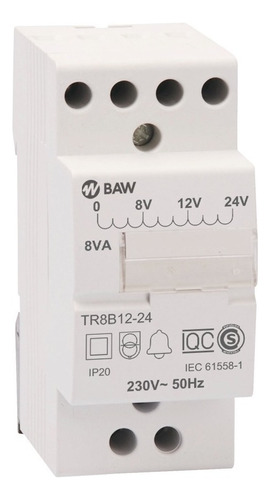 Transformador De Aislación Timbre 12-24v 8va - Baw