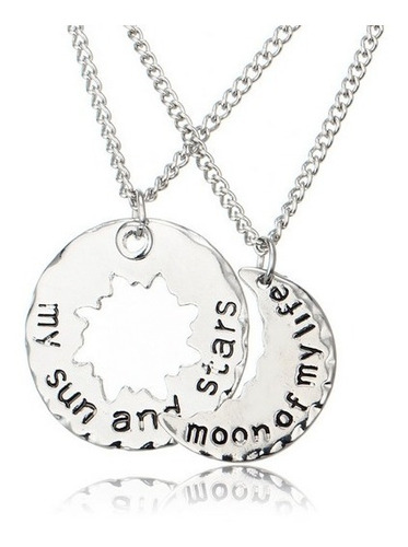 Collar Sol Y Luna Galaxia Soy Luna Galaxy Moon Mujer Bff Re