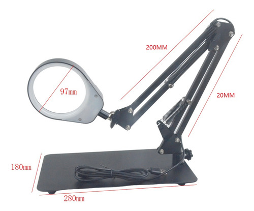 Lupa Con Luz Led Pinza Base Para Cautin Reparar Electrónicos