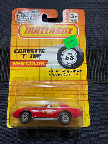 Matchbox Corvette T Top Mb58 1992 Nuevo Color Vintage