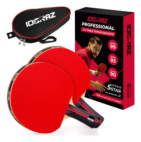 2 Paletas De Ping Pong Idoraz Profesional Aprobada Por Ittf