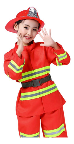 Fantasia Infantil Bombeiro Menino Menina Completa 8 Peças