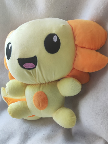 Ajolote Peluche Suave 30x30cms De Calidad Crema Naranja