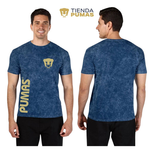 Playera Deportiva Hombre Deslavada Pumas Unam Retro Dorado V