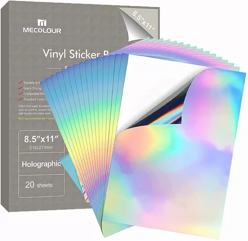 MECOLOUR Printable Vinyl Sticker Paper 100 Sheets for Cricut -Glossy White  Waterproof