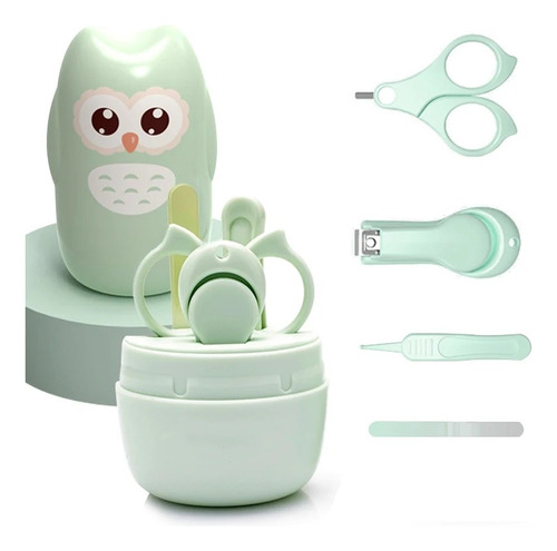 Kit Para El Cuidado Limpieza De Uñas Del Bebé Cortauñas Color Verde Claro