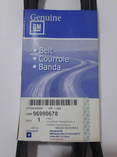 Imagen 2 de 2 de Correa Unica Original Gm Para Chevrolet Aveo 96990678