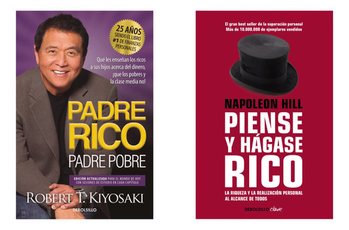 Padre Rico + Piense Hagase Rico - Debolsillo - 2 Libros