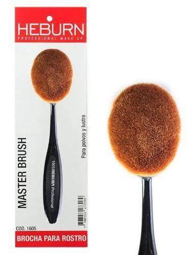 Heburn Master Brush Brocha P/ Polvos Y Lustre Sintetica 1605 Color Negro