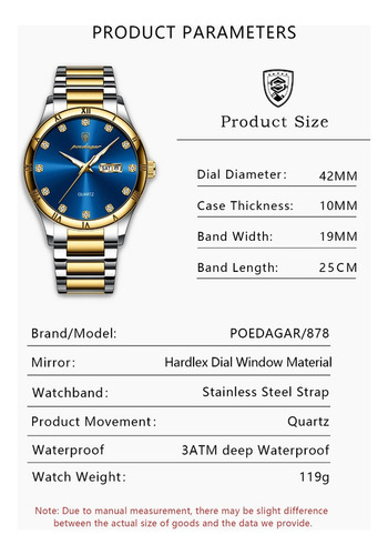 Reloj Luminoso De Acero Inoxidable Para Hombre Con Fecha Y S