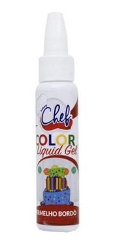 Imagem 1 de 1 de Corante Color Liquid Gel Vermelho Bordô 25g - Iceberg Chef