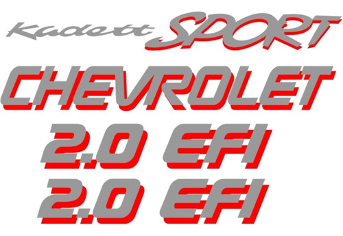 Adesivo Kit Jogo Chevrolet Kadett Sport 2.0 Efi Cza/ver Fgc