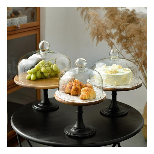 Soporte De Pastel De Madera Plato De Magdalenas De Base Alta