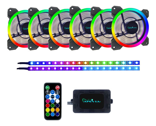 Apevia St6p2-rgb Spectra 4.724 In Silencioso Dual Ring Color