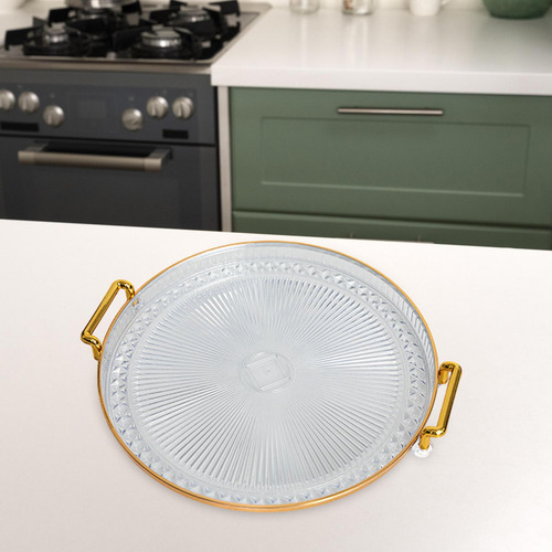 Round Serving Tray Multi Purpose Fruit Dessert Tray Clear A