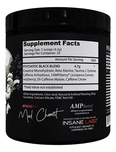 Pre Entr Psychotic Insane Labz - - Unidad a $184900