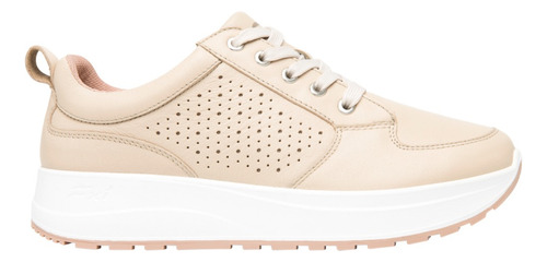 Tenis Sneaker Casual Mujer Piel Beige Flexi 117205 Gnv®