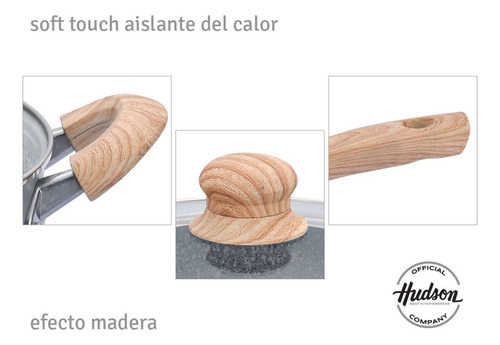 Cacerola Hudson De Aluminio C/antiadherente Granito 24 Cm Color Gris