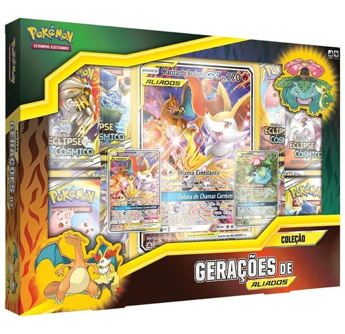 Box Pokemon Charizard E Braixen (aliados) Com Carta Jumbo