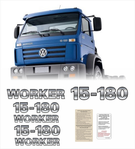 Kit Adesivos Compatível Vw 15-180 Worker Resinados R845