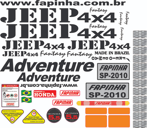 Kit Adesivo Jeep 4x4 Fantasy Original Fapinha