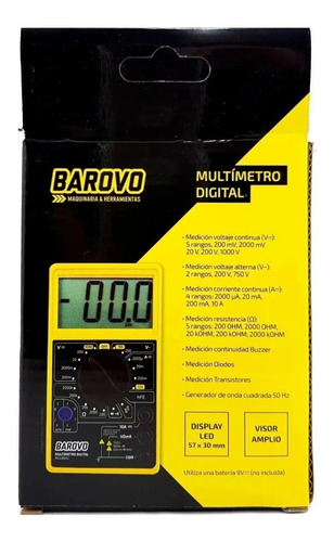 Imagen 6 de 8 de Tester Multimetro Digital Udovo Mul860u C/ Buzzer + Puntas