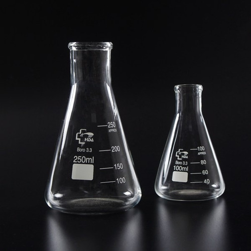 Imagen 2 de 8 de Erlenmeyer Vidrio Hda Boro 3.3 250ml Importado