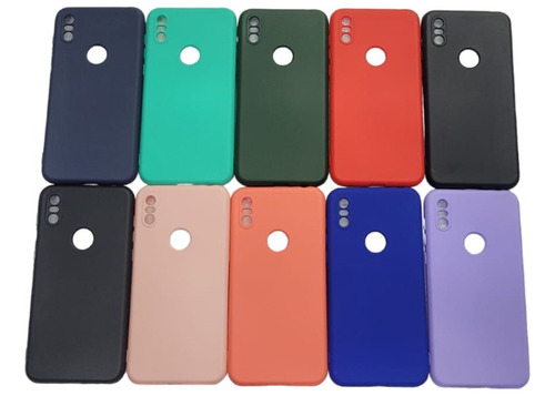 Funda Forro Estuche Goma Para Motorola One  +vidrio Cerámico