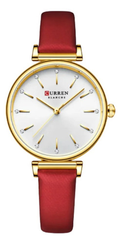 Elegante Reloj Curren 9081 En Rojo: La Distinción Que Buscas