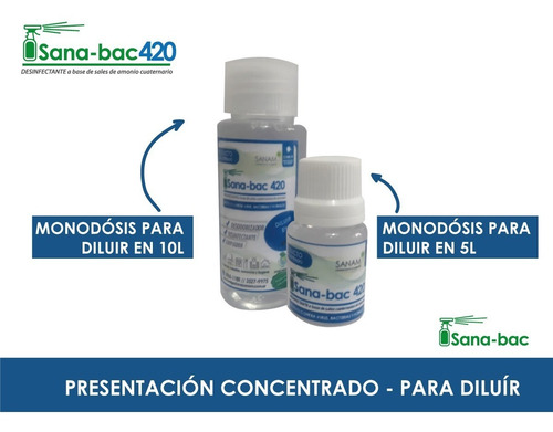 Imagen 2 de 3 de Repuesto Amonio Cuaternario Concentrado Para 10 Litros