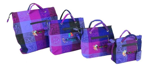 Bolsa Artesanal Con Bordado Personalizado Mediana (50 Pack) Color Morado