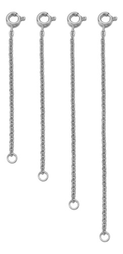 Extensores De Cadena De Cola Hebilla De Dos Plata 4 Piezas